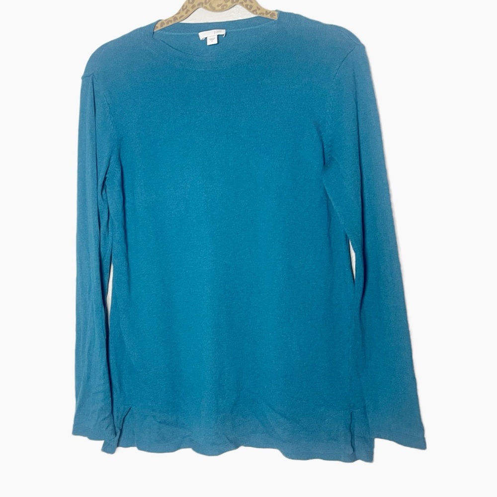 J. Jill Women's Long Sleeve Crew Neck Thin Sweater Turquoise Size Small